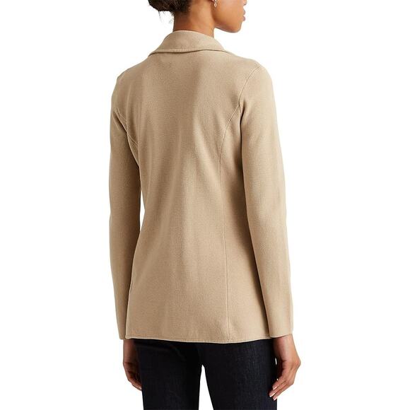 LAUREN RALPH LAUREN Notch Lapel Long Sleeve Cotton Knit Blazer Small - Picture 2 of 9